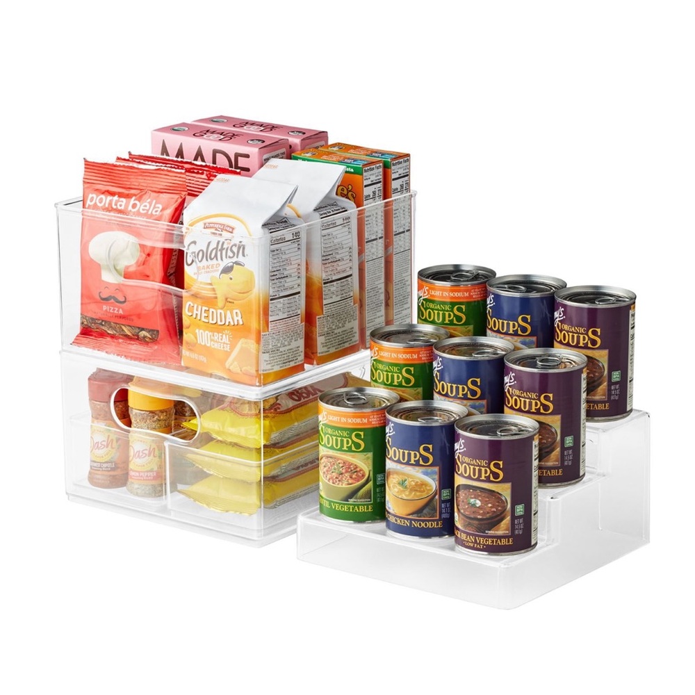 (2 packs) The Home Edit Clear Pantry Storage System 5 piece